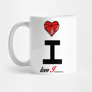 Initial love letter I for valentine Mug